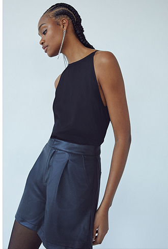 satin high neck cami top
