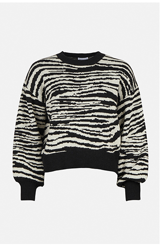 zebra jacquard knit jumper
