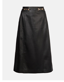 faux leather snaffle detail pencil skirt