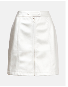 faux leather zip front popper pelmet skirt