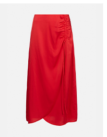 chesatin ruched midi slip skirt
