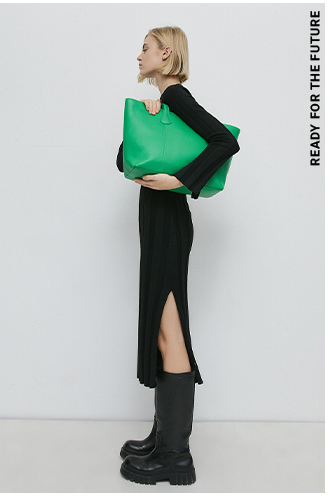 recycled wide rib midaxi knit dress