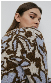 recycled abstract floral knitted jumper