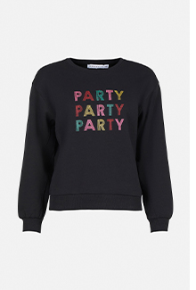 party metallic glitter sweat