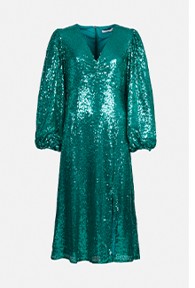 sequin v neck midi dress