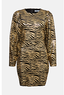 metallic animal velvet batwing mini dress