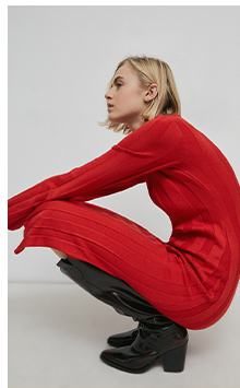 recycled wide rib midaxi knit dress
