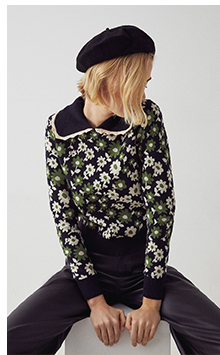 collared dancing daisy knit jumper