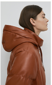 faux leather padded jacket