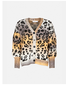Ombre Animal Midi Knit Cardigan