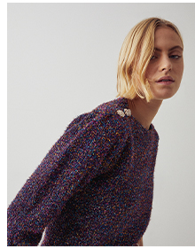 button detail tinsel knitted jumper