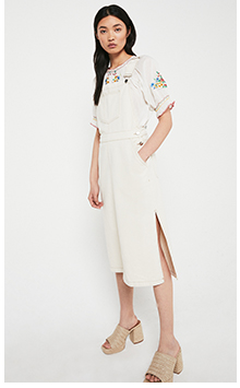 Denim Dungaree Midi Dress