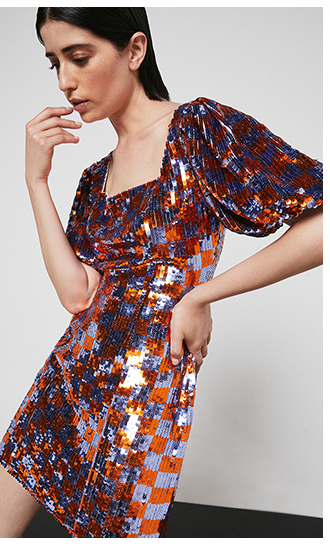 Chequered Mini Dress
