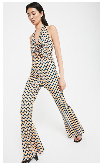 Printed Geo Flare Trousers