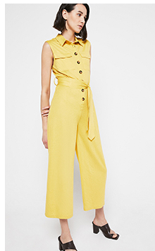 Pique Utility Belted Jumpsuit