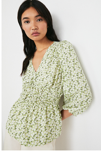 Shirred Waist Blouse