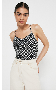 Printed Cross Back Cami Top
