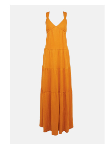 Pique Tiered Open Back Maxi Dress