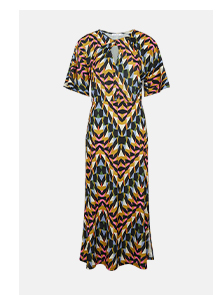 Printed Knot Detail Midi Dress