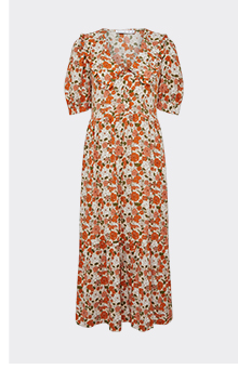 Collar Midi Dress In Floral