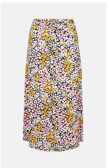 Printed Elastic Waist Midi Skirt