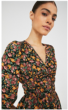 Shirred Waist Blouse In Floral