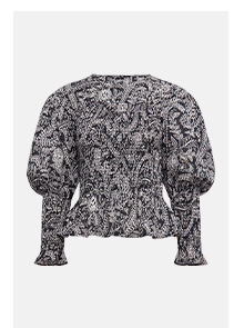 Paisley Floral Smocked Bodice Top