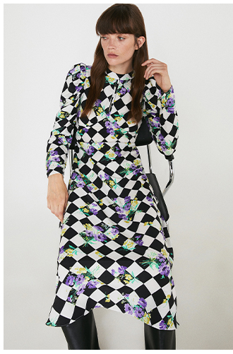 High Neck Long Sleeve Dress