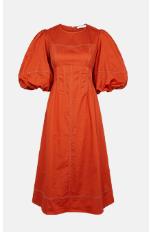 Contrast Stitch Midi Dress