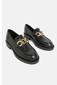 Leather Croc Chunky Loafer