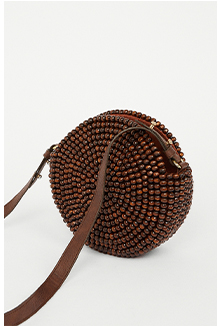 Wooden Beaded Circle Bag