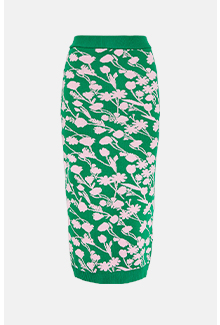 Recycled Floral Jacquard Knit Skirt