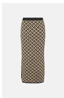 Recycled Geo Jacquard Midi Knit Skirt