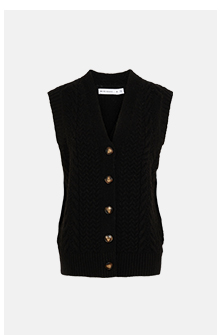 Recycled Cable Knit Button Vest