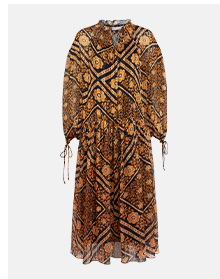 Tie Neck Ruffle Long Sleeve Dress