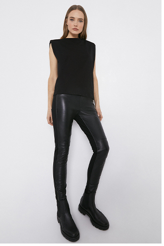 Real Leather and Ponte Legging