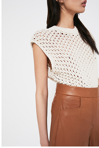 Real Leather Wide Crop