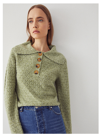 Soft Honeycomb Stitch Knit Polo Jumper