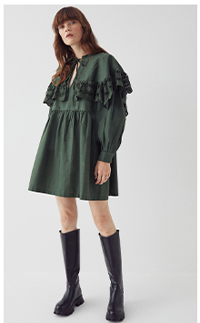 Lace Trim Collar Mini dress