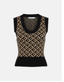 Collar Jacquard Midi Dress