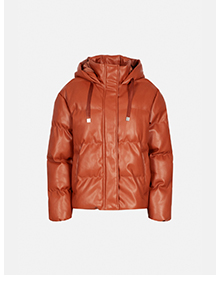 Faux Leather Padded Jacket