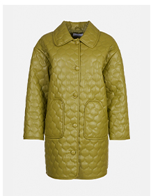 Onion Quilted Faux Leather Padded Jacket