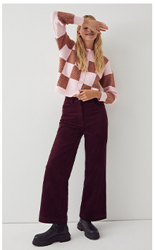 cord full length wide leg jean
