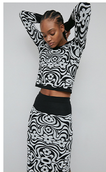 wave floral placement jacquard knit jumper