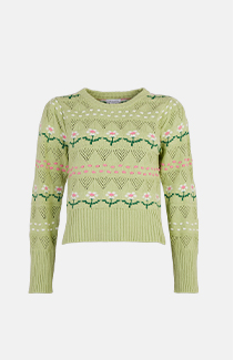 flower spot stitch knit jumper