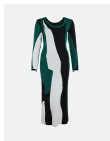 abstract colourblock knit dress