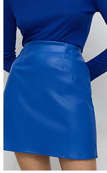 faux leather seam detail mini skirt