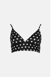 spot ribbed banded triangle bikini top