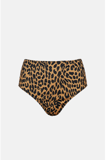 leopard ribbed high waisted bikini bottoms