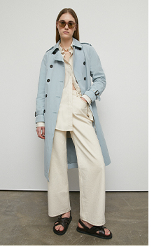 raglan sleeve belted trench